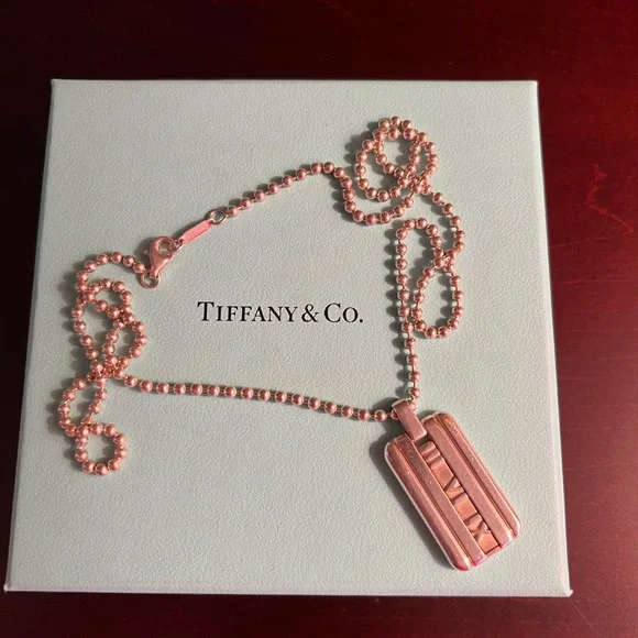 TIFFANY 925 SS ATLAS tag on TIFFANY 925 SS beaded 20” necklace